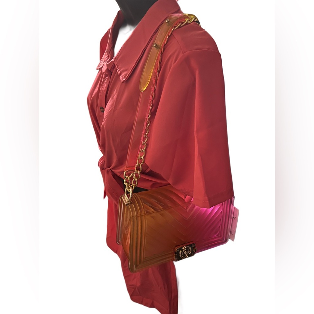 Caleesa Gradient Pink and Orange Jelly crossbody/shoulder Bag - Picture 4 of 11